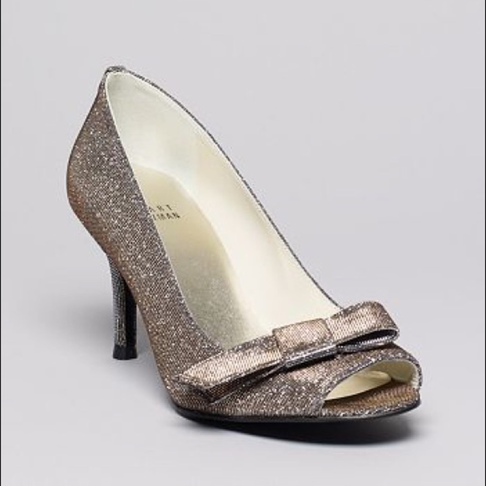Stuart Weitzman Bowover Glitter Pumps